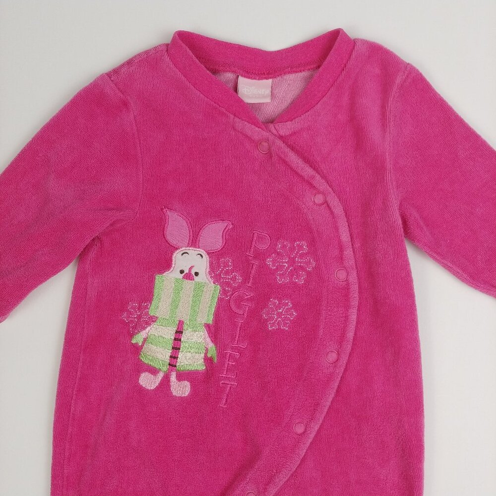 Disney Baby Piglet Holiday Velour Embroidered Snap-Up Footie size 0-3 Months